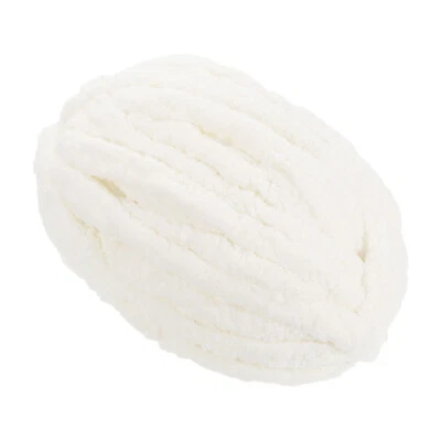 Chenille Chunky Yarn 27m Polyester Bulky Large Soft Fluffy Yarn Milky White - Изображение 1 из 4