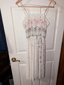 Vintage 70's Montgomery Ward Sheer Boho Style Sun Dress W/ Jacket & Belt Sz 12p - Picture 1 of 23