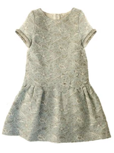 Luli & Me NEW  Blue Party Dress Floral Lace On Knit Toddler & Girls Fall/Winter - Picture 1 of 2