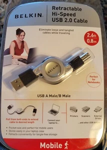 Belkin F3u138v03-rtc USB 2.0 einziehbares Kabel, silber - Bild 1 von 2