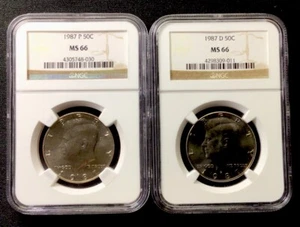 1987 P&D Kennedy Half Dollars! NGC MS 66! ENN Coins - Picture 1 of 2
