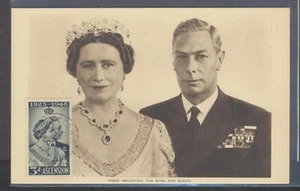 Isla Ascensión Jorge VI Boda Real Máximo tarjeta retrato de Rey + Reina - Imagen 1 de 2