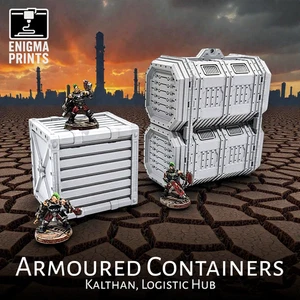 Armoured Containers - 28mm 3d Printed Industrial Gothic Terrain | Kalthan - Picture 1 of 5