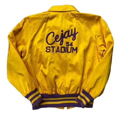 Vtg 50s Cejay Stadium chain stitch Jacket M/L car club Race dirt Track 40s - Image 1 of 4
