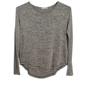 Rag & Bone Knit Top Size Small Heather Gray Ribbed Long Sleeves Stretch Soft - Picture 1 of 9