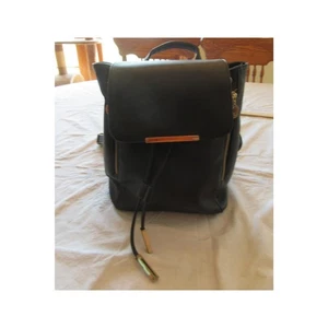 Wink Kangaroo Mini Zaino Borsetta Nero Coulisse Oro Ferramenta - Foto 1 di 11