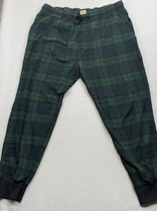J Crew Double Knit Jogger Lounge Pant Mens XL Tartan Blue Green Plaid - Picture 1 of 11