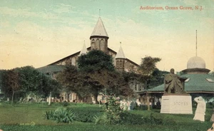 Postcard Auditorium Stokes Monument Ocean Grove New Jersey NJ DB - Picture 1 of 2