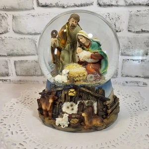 Beautiful Musical Nativity Scene Snow Globe Christmas Table Holiday Home Decor - Picture 1 of 11