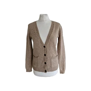 Fat Face South Coast Womens Beige Flecked 100% Cashmere Cardigan. UK 8, EU 36. - Picture 1 of 13