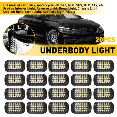 20X White Car LED Neon Light Underglow Lamp Kit For Chevy Trailblazer Silverado - Image 1 of 4