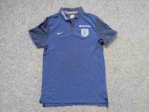 Nike Polo Shirt Mens Medium Blue England Vauxhall Football 2016 Training Soccer - Picture 1 of 15
