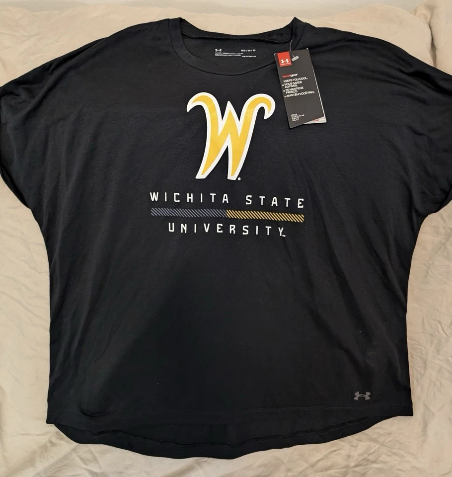 Wichita State University Shockers Women’s Under Armour Heat Gear Shirt -Med-NWT - Image 1 of 1