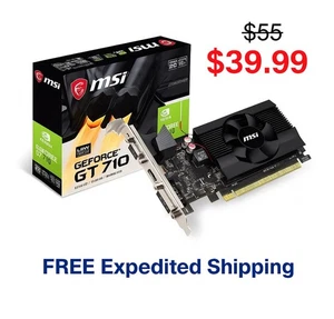 MSI GT 710 2GB DDR3 Low Profile GPU HDMI DVI VGA, DirectX 12, Single Fan - Picture 1 of 5