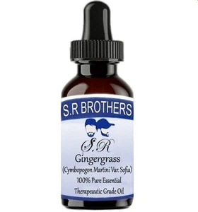 Aceite esencial de cymbopogon Martini 100 % puro y natural hierba de jengibre S.R Brothers - Imagen 1 de 33