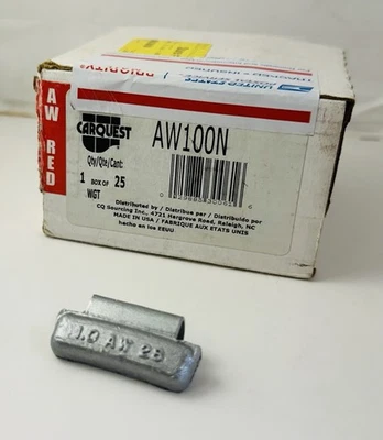 CarQuest AW100N Lead Coated Clip On Wheel Weights, 1.00oz 1 Box 25 Ct Brand New - Image 1 of 3