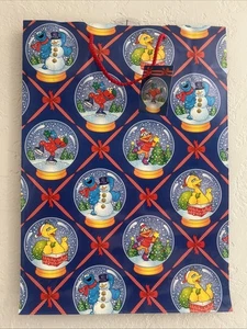 Sacchetto regalo grande carta vibrante Sesame Street 1998 vintage tutto avvolto nuovo - Foto 1 di 3