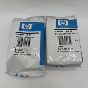 HP 96 Black 95 Color Ink Cartridge New Genuine OEM C8767W C8766W Set - Picture 1 of 1