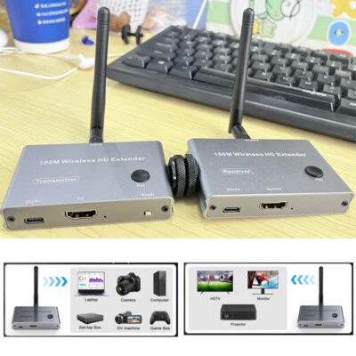 screen changer Wireless HD Transmitter Receiver 100M Wireless Extender adapter - Image 1 of 4