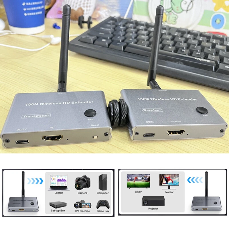 screen changer Wireless HD Transmitter Receiver 100M Wireless Extender adapter - Image 1 of 4