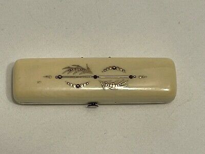 Early 1800 S Antique Dental I V & Gold Toothpick Box, Case • 299$