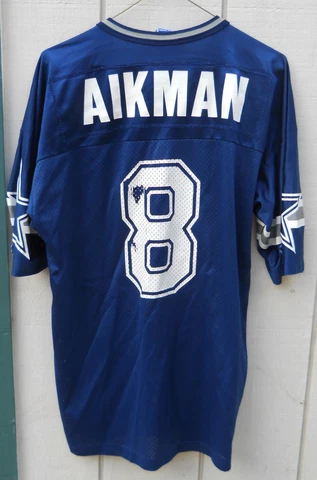 VINTAGE DALLAS COWBOYS TROY AIKMAN #8 OLD SCHOOL FOOTBALL JERSEY SZ LRG CHAMPION Cover