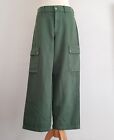 J.CREW Green Cotton, Cargo, Combat Trousers with Pockets - Size 28