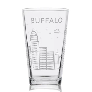 BUFFALO, NY SKYLINE Pint Glass - Picture 1 of 4