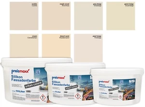 Silikonharz Fassadenfarbe Außenfarbe beige matt hohe Deckkraft 2,5L | 5L | 10L - Bild 1 von 12
