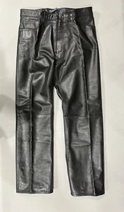 GAP Herren Schwarz Leder Boot Fit Hose 34×30 Biker Y2K - Bild 1 von 21
