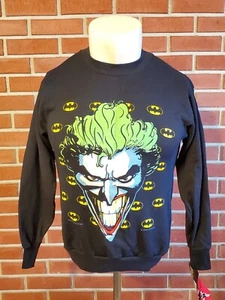 Joker Batman 1989 Long Sleeve Crewneck Deadstock Mens Small Sweatshirt Vintage - Picture 1 of 11
