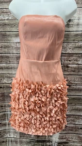 Forever 21 Peach Short Strapless Cocktail Dress Women's Size Large - Picture 1 of 10