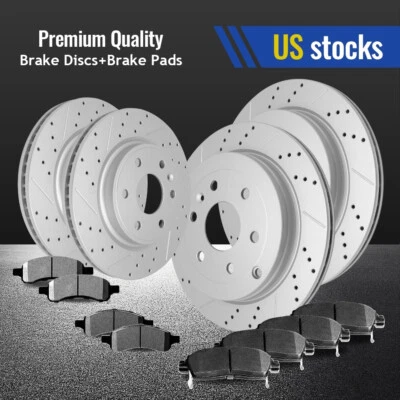 For 2007 - 2016 Chevy Traverse GMC Acadia Enclave Front Rear Rotors Brakes Pads - Image 1 of 4