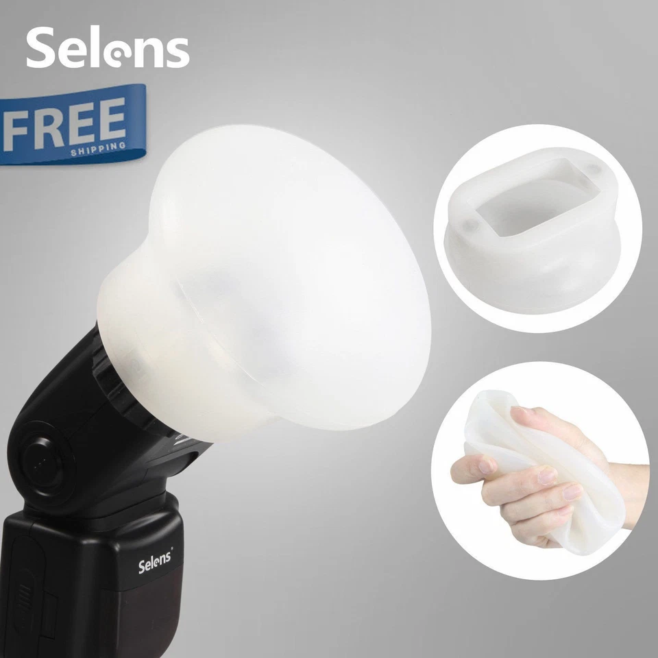 Selens Magnetic Flash Speedlite Modifier Soft Light Diffuser Sphere Bounce UK