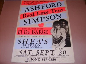 ASHFORD & SIMPSON - EL DE BARGE - TOUR POSTER 1980's SHEA's BUFFALO,N.Y. ORIG. - Picture 1 of 4