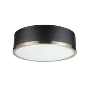 Globe Electric Selina 14 in. 2-Light Black Flush Mount Ceiling Light w/ Shade - Picture 1 of 10