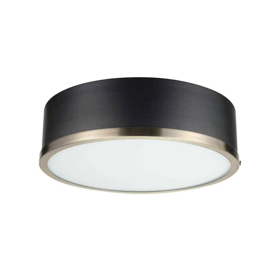 Globe Electric Selina 14 in 2-light Flush Mount Matte Black Ceiling Light 60309