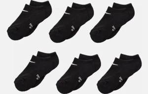 Nike Kids Dri-Fit Performance Basic No Show (Toddler/Little Kid) Black Size 4-5 - Picture 1 of 1