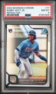 2022 Bowman Chrome Rookie /499 Refractor #77 Bobby Witt Jr. RC SP KC NM-MT PSA 8 - Bild 1 von 6