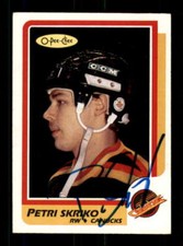 1986-87 O-Pee-Chee #252 Petri Skriko AUTOGRAPHED!!! RC Rookie Canucks 544221