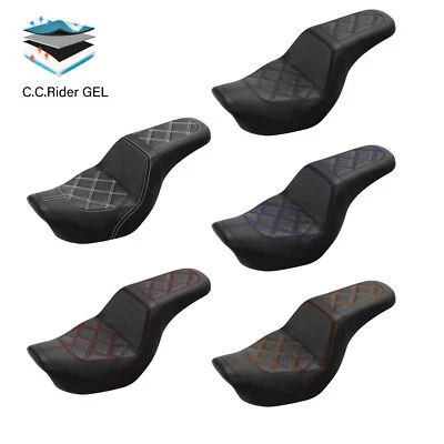 Asiento de conductor y pasajero de gel apto para Harley Dyna Fat Bob Switchback FLD 2006-2017 Foto 1 de 4