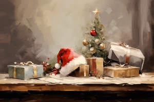 SANTA CLAUS CHRISTMAS HOLIDAY STRETCHED CANVAS PRINT WALL ART READY TO HANG CA9 - Picture 1 of 7