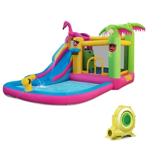 Tropical Inflatable Bounce Castle for Backyard,735W Blower & Ocean Ball Include - Picture 1 of 6