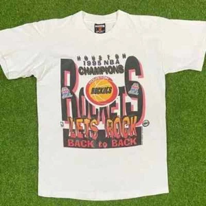 Houston Rockets Basketball Back 2 Back World Champs 94 95 shirt KV32323 - Picture 1 of 2