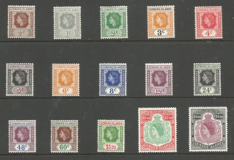 LEEWARD IS SG126-40 the 1954 QE2 set fresh LMM Cover