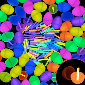 120 Easter Eggs with 240 Mini Glow Sticks, Glow-In-The-Dark Easter Eggs Bulk for - Picture 1 of 12