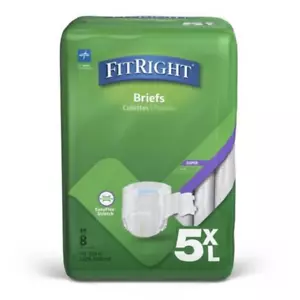 Medline FitRight Incontinence Unisex Adult Diapers Briefs 5XL 90-106in 229-269cm - Picture 1 of 2