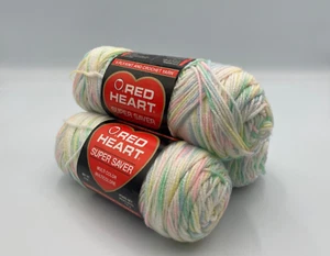 Red Heart Super Saver 4 Ply/Knit/Crochet Yarn6oz.Skeins Lotof3 #345 BabyPrintNOS - Picture 1 of 5