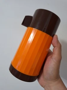 Vintage Retro!🔥 Aladdin Orange Brown Coffee Tea Flask Campervan Picnic~VGC! - Picture 1 of 6
