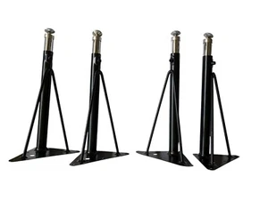 Adjustable Height Black And Chrome Table Legs - Picture 1 of 8